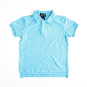 NWOT Polo Ralph Lauren Little Girl Mesh Polo Shirt Blue Pony Yellow $49 - Size 5